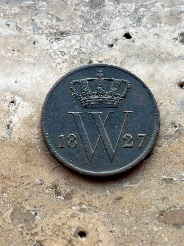 1 cent 1827 Willem I, zeer mooie kwaliteit, Ophalen of Verzenden, Koning Willem I, 1 cent, Losse munt