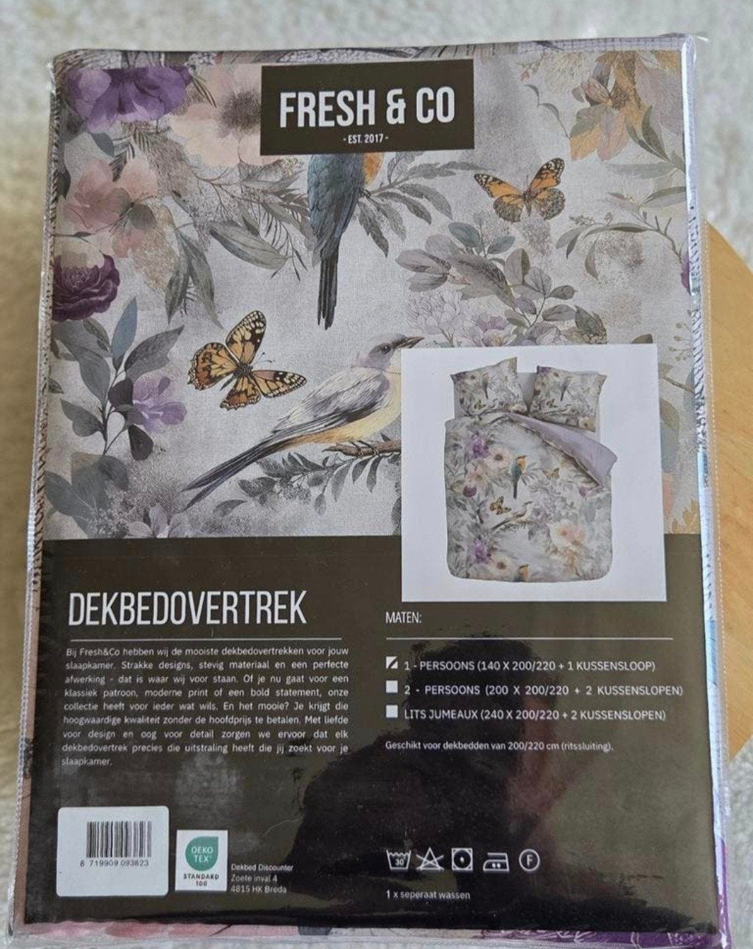 Fresh & Co Dekbedovertrek 1 Persoons (140x200/220), Eenpersoons, Nieuw, Ophalen of Verzenden, Overige merken
