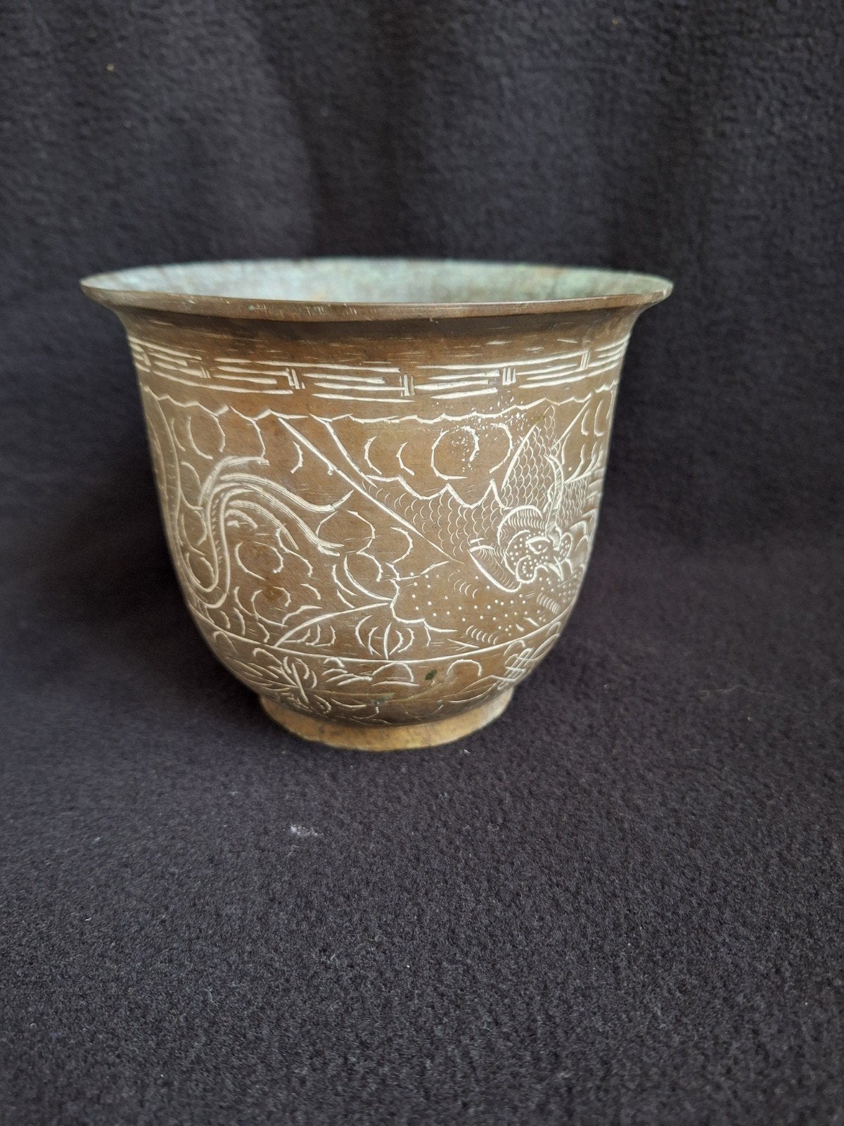 Antieke Chinese Bronzen Pot met Draken Reliëf, Ophalen, Koper