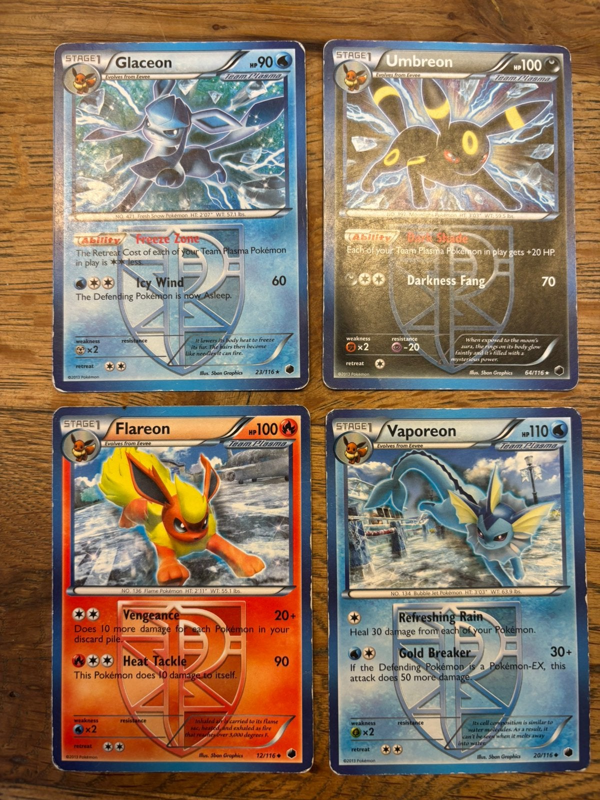 Pokemon kaarten Umbreon Vaporeon Glaceon Flareon, Ophalen of Verzenden, Gebruikt, Meerdere kaarten
