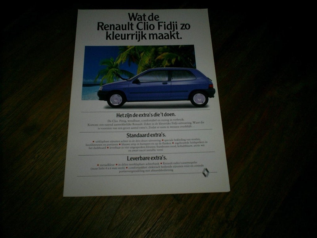 Renault Clio Fidji 1997 2 pag., Ophalen of Verzenden, Zo goed als nieuw, Renault