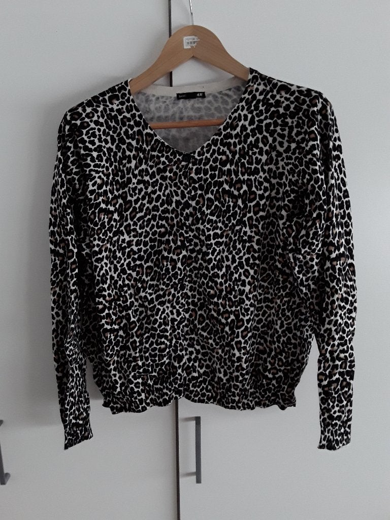 H&M Basic Kort Panterprint Vestje Maat XL, H&M, Bruin, Maat 46/48 (XL) of groter, Ophalen of Verzenden