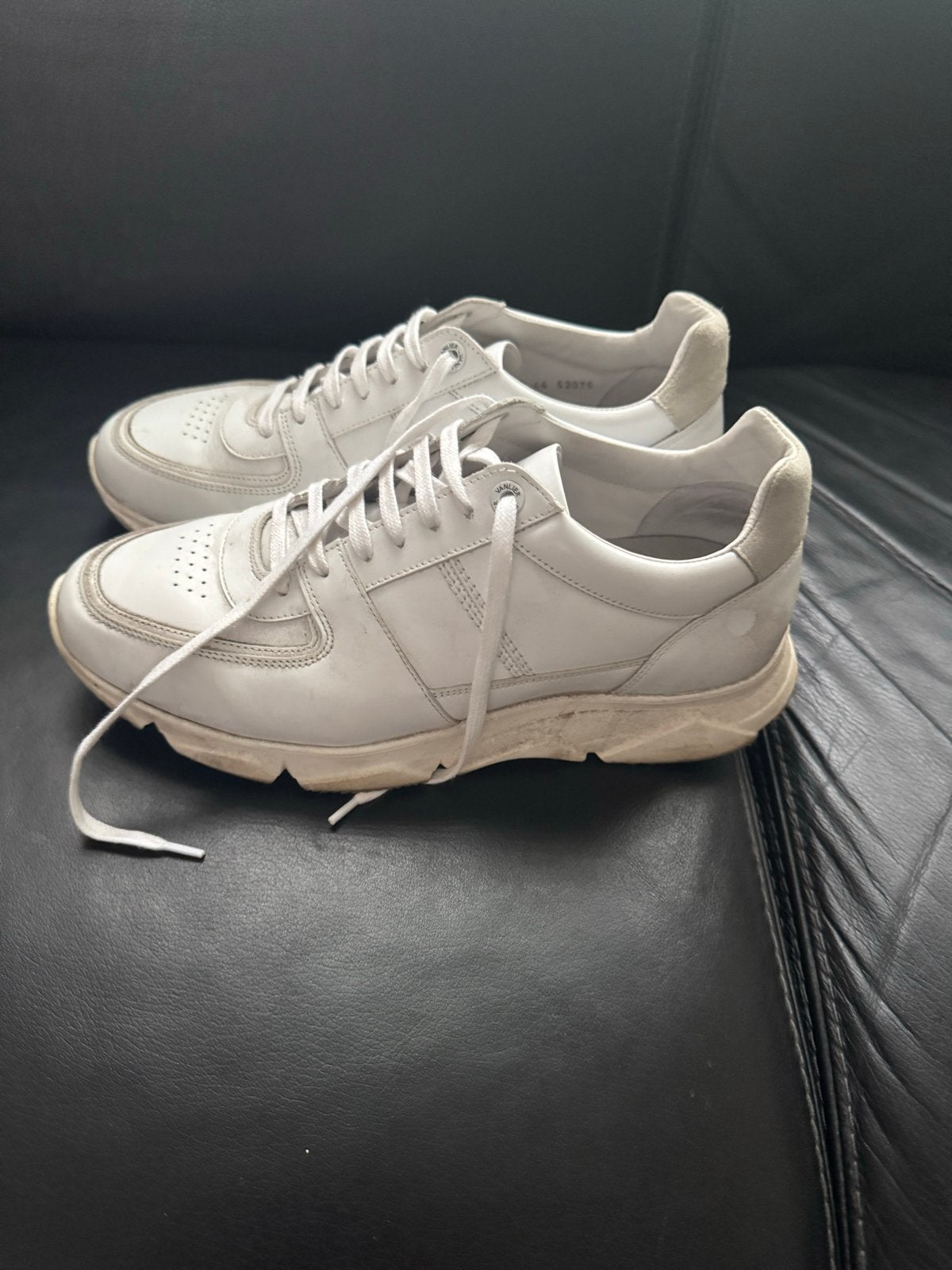 Van Lier witte sneakers maat 44, Ophalen, Gedragen, Wit, Sneakers of Gympen