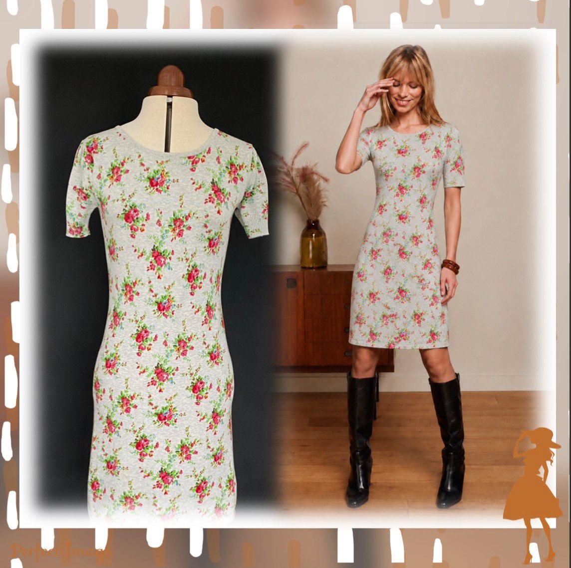 KING LOUIE retro gebreid 60s bloemenjurkje🌺M, Maat 38/40 (M), Meerkleurig, Ophalen of Verzenden, Zo goed als nieuw