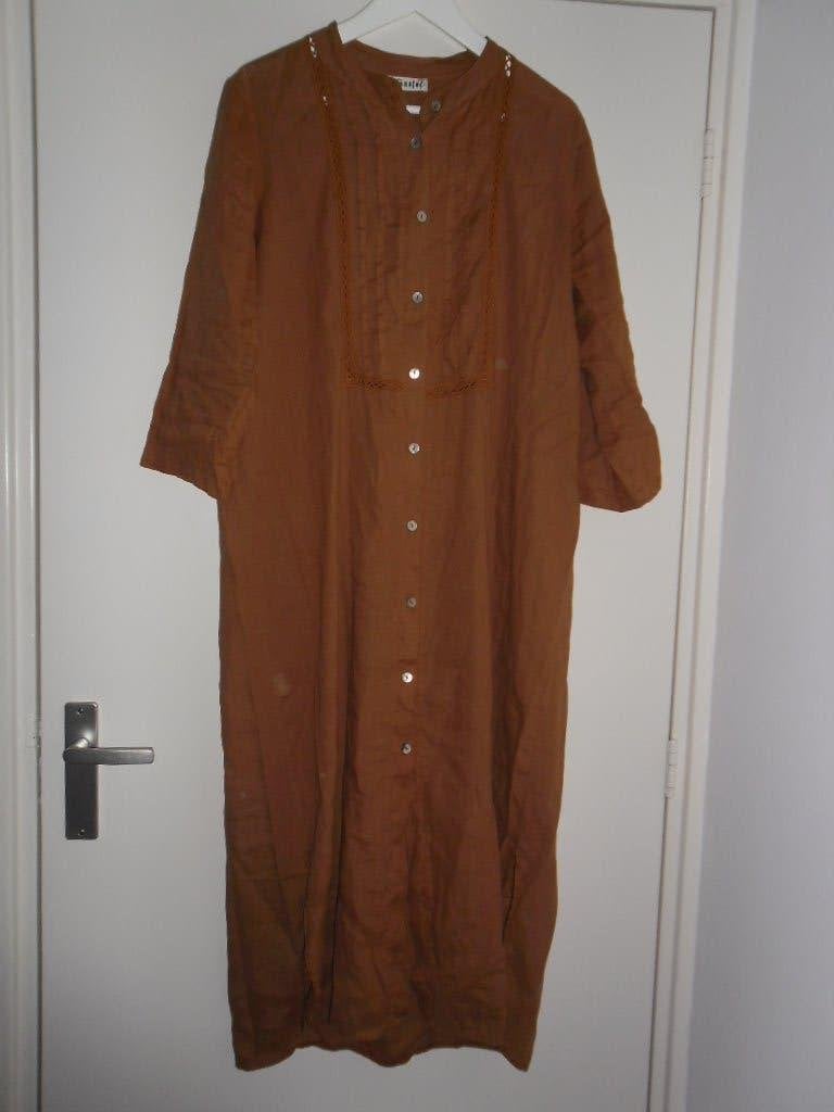 Transfer Bruin/Oranje Lange Jurk Maat M (NIEUW), Maat 38/40 (M), Bruin, Nieuw, Ophalen of Verzenden