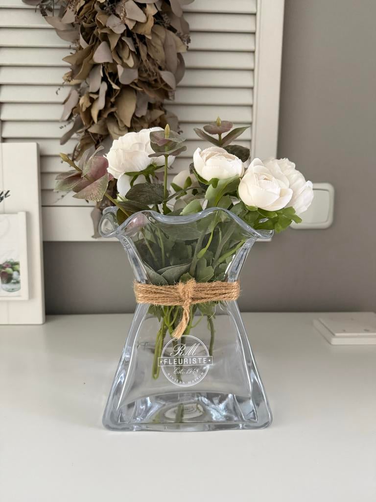 Riviera Maison Fleuriste Glazen Vaas met Touwdecoratie, Overige kleuren, Ophalen of Verzenden, Minder dan 50 cm, Glas