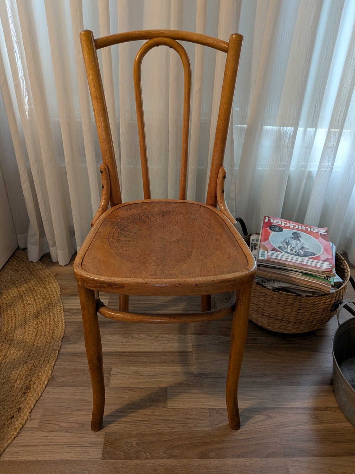 Antieke Thonet stoel van Mundus, gebogen hout, jaren '20, Ophalen of Verzenden