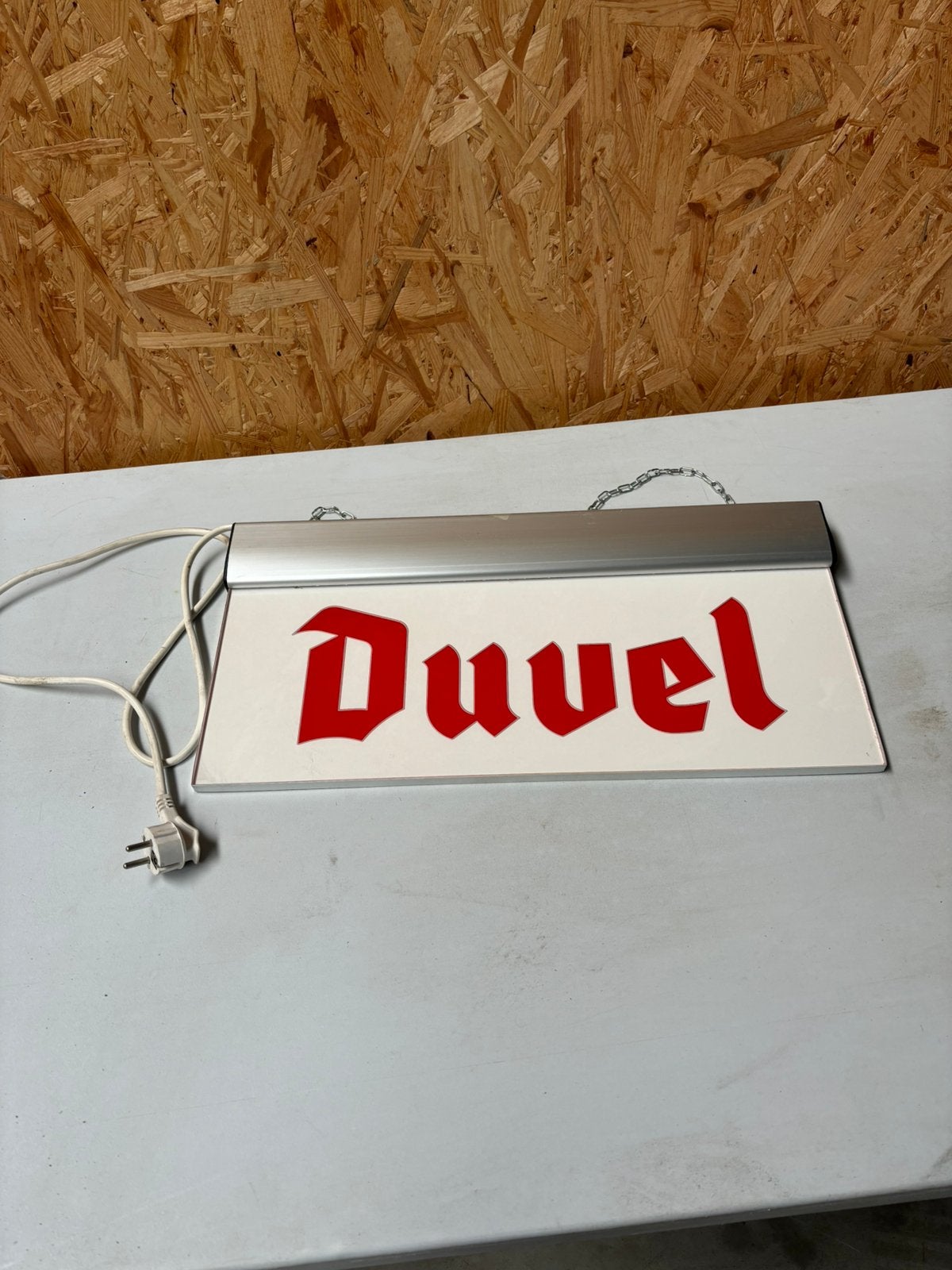 Mooie Duvel lichtreclame in mooie staat, Verzamelen, Merken en Reclamevoorwerpen, Ophalen of Verzenden, Zo goed als nieuw, Reclamebord