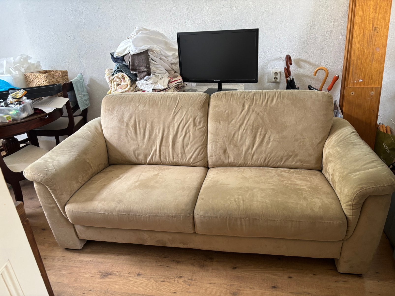 Bank 3-zits, Ophalen, Gebruikt, 150 tot 200 cm, Driepersoons