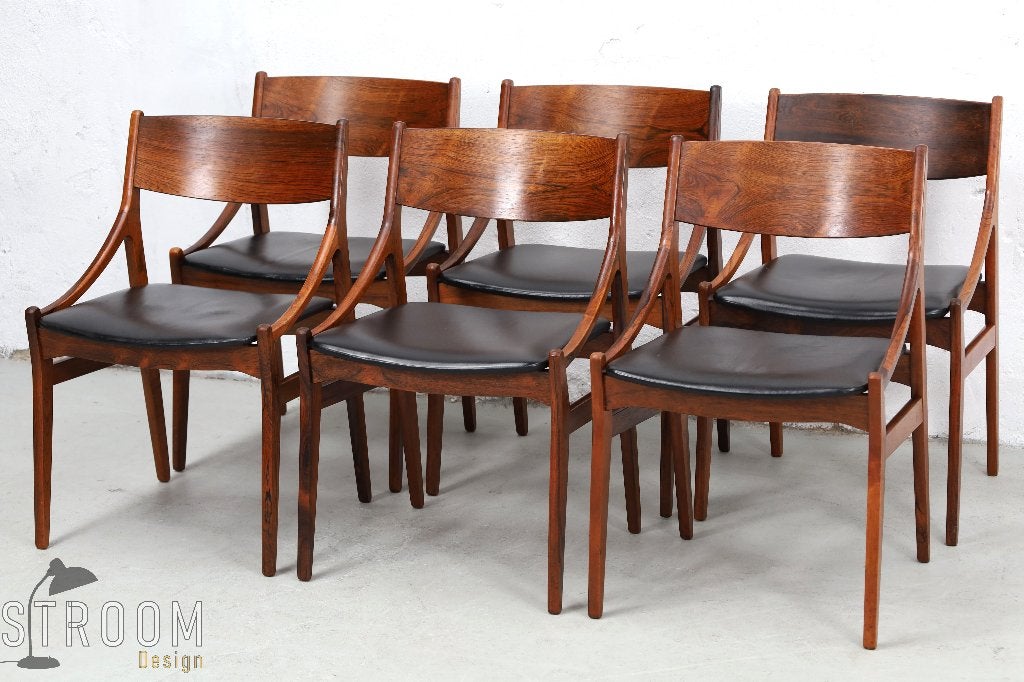 Vestervig Eriksen Eetkamerstoelen Deens Design Vintage Jaren, Ophalen, Gebruikt, Bruin, Brøderna Tromborg Møbelfabrik