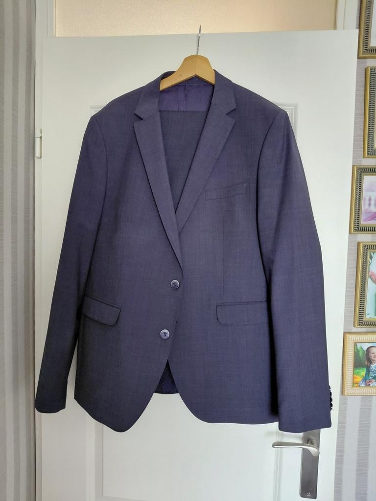 Bijna nieuw kostuum Donkerblauw. Mt. 54 Lanificio Tessuti It, Ophalen of Verzenden, Zo goed als nieuw, Maat 52/54 (L), Blauw