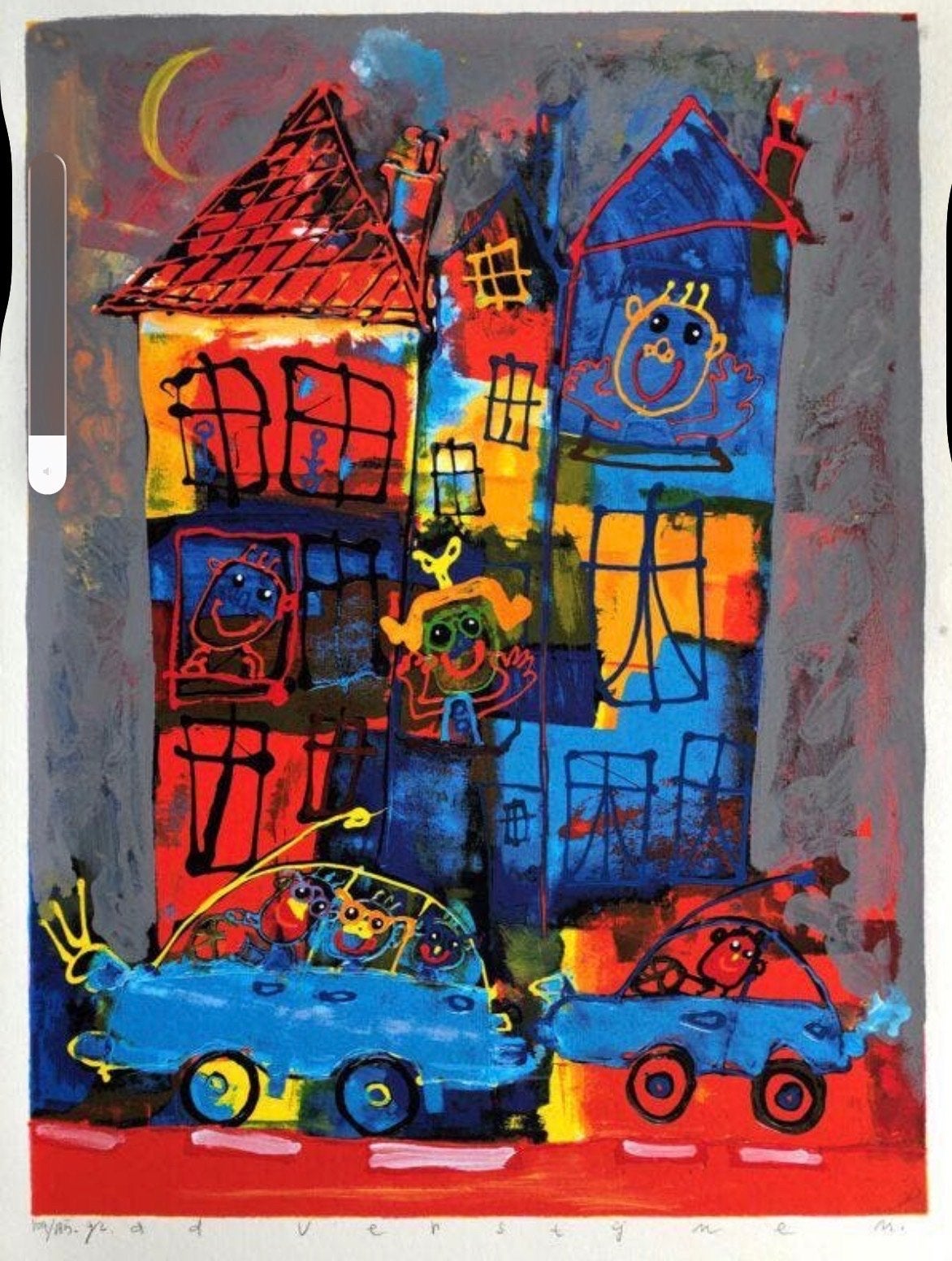 Ad Verstijnen ingelijste zeefdruk - Sightseeing, Gelimiteerde oplage, Ophalen of Verzenden, Abstract, Zeefdruk