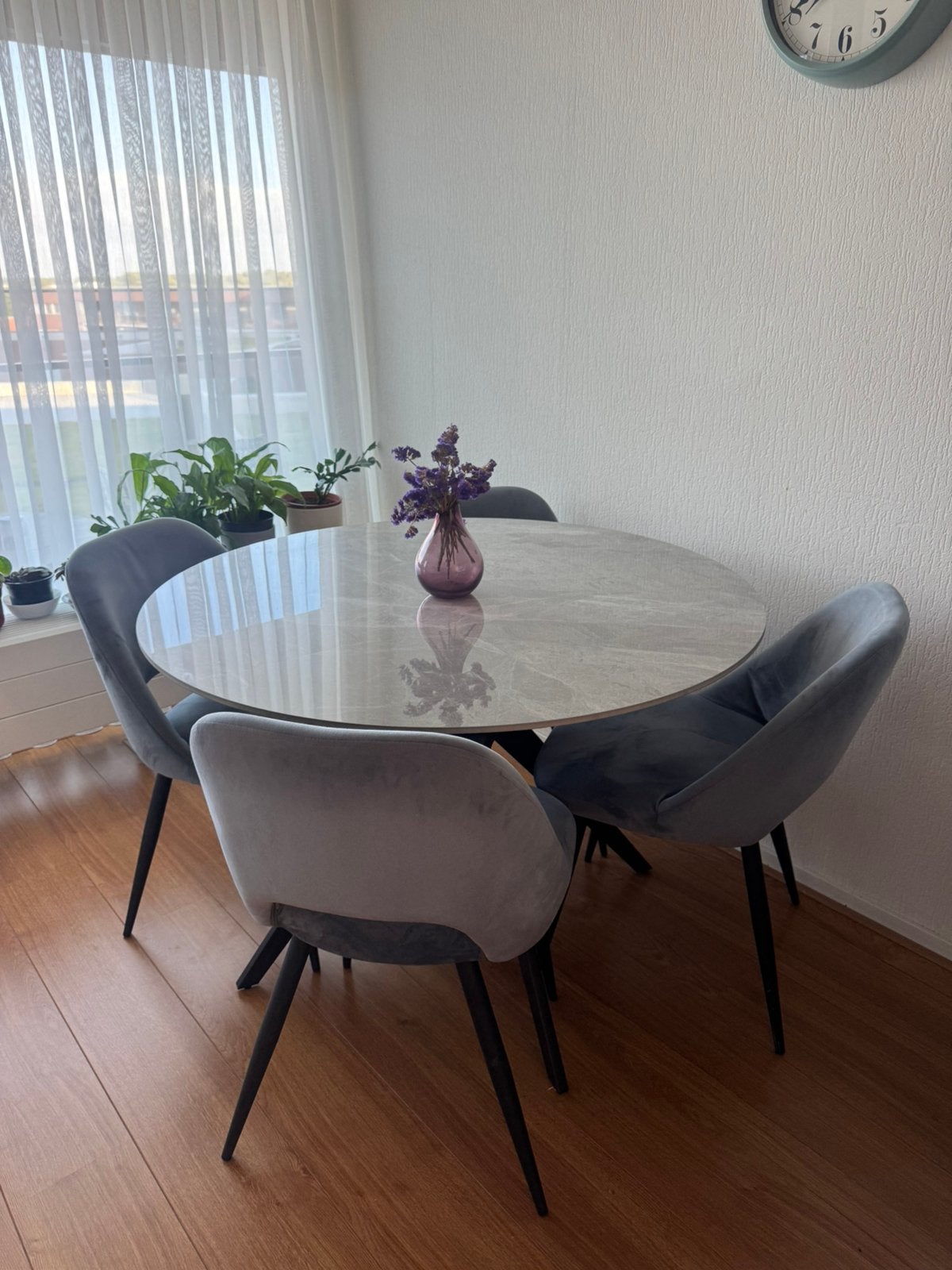 Eetkamer Stoelen 4 stuk, Ophalen, Zo goed als nieuw, Grijs