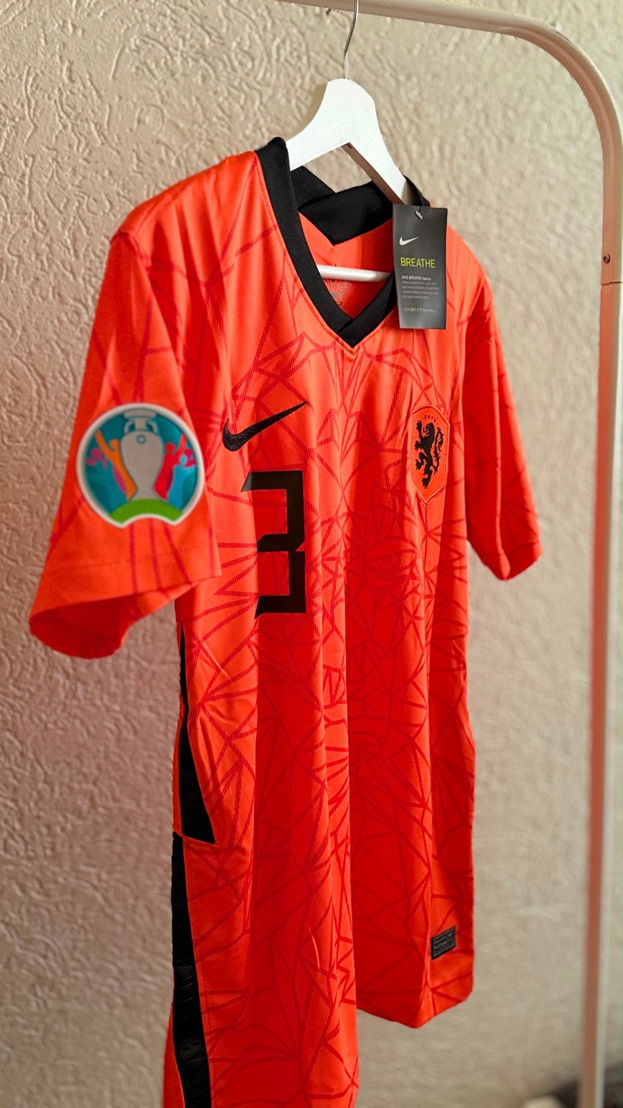 Nederlands Elftal Shirt 2020-2022 - De Ligt #3, Maat 48/50 (M), Oranje, Ophalen of Verzenden, Zo goed als nieuw