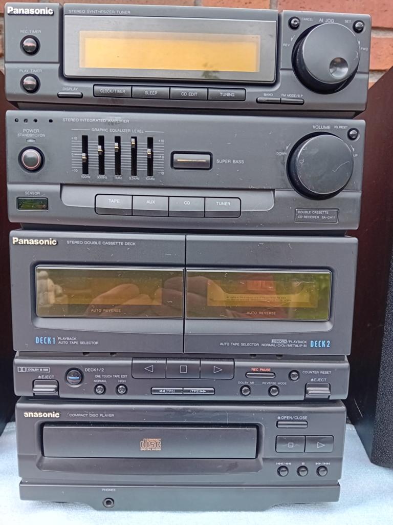 Panasonic Stereo Set met Dubbel Cassettedeck en CD-speler, Overige merken, Gebruikt, Tuner of Radio, Losse componenten