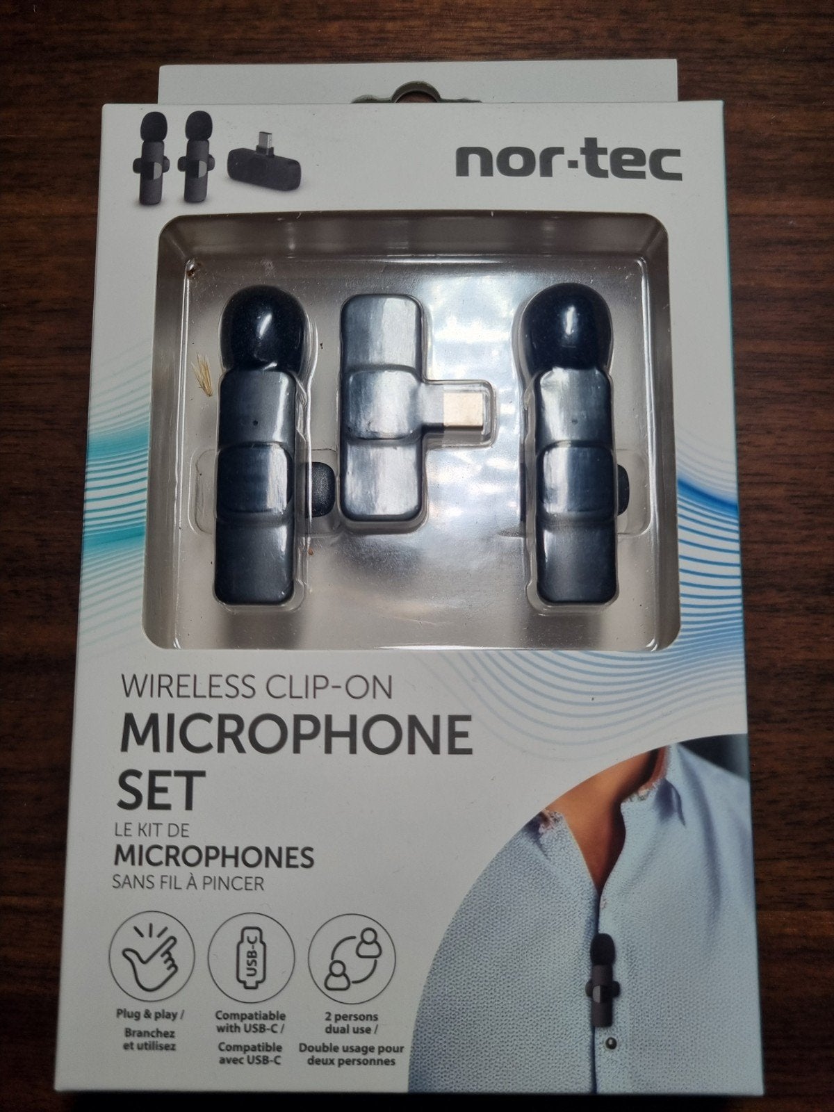 Nor-Tec Draadloze Clip-on Microfoon Set - USB-C, Muziek en Instrumenten, Ophalen of Verzenden, Nieuw, Overige typen, Draadloos