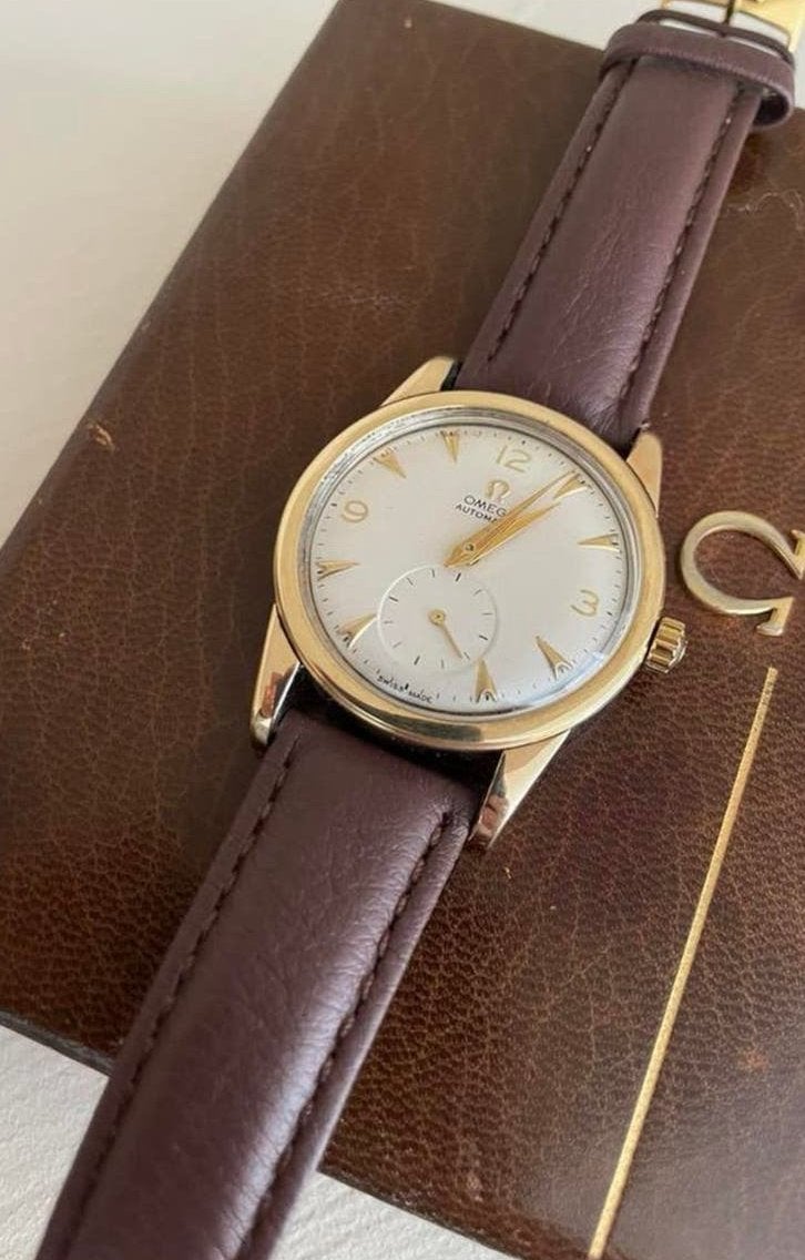 Omega Seamaster Automatic Bumper 1950 verguld goud +doos, Overige merken, Verguld, Goud, 1960 of later