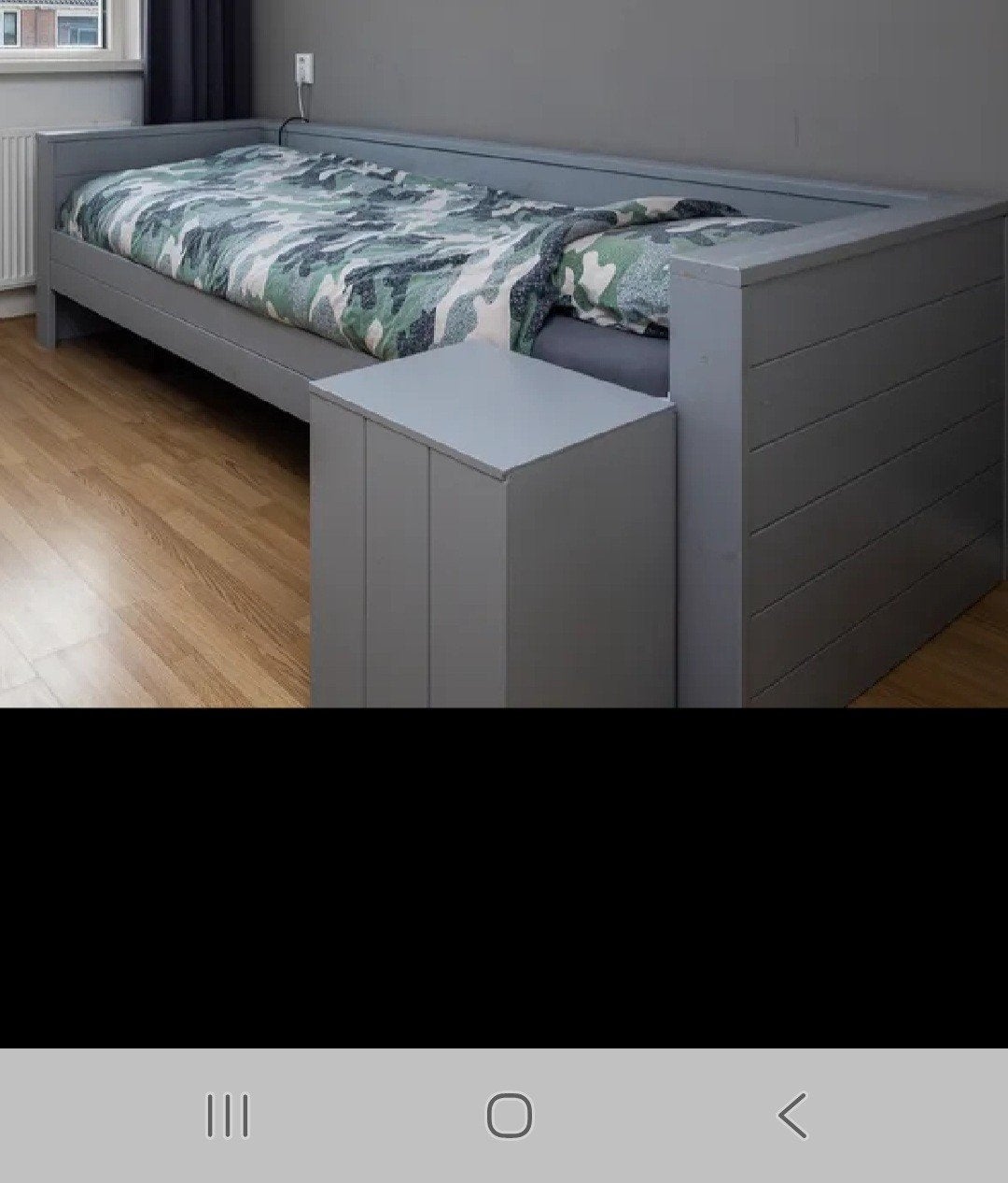 woood bed, Ophalen, Gebruikt, 90 cm, Eenpersoons