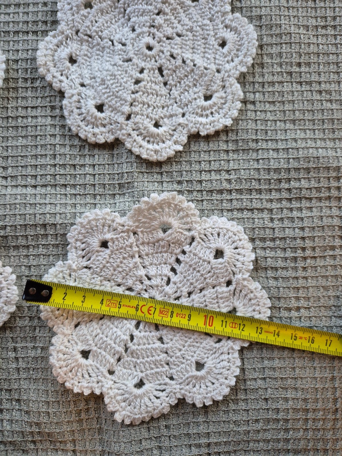 Set van 6 gehaakte onderzetters, vintage, 13 cm, Huis en Inrichting, Gebruikt, Glasonderzetter, Handgemaakt, Ophalen of Verzenden
