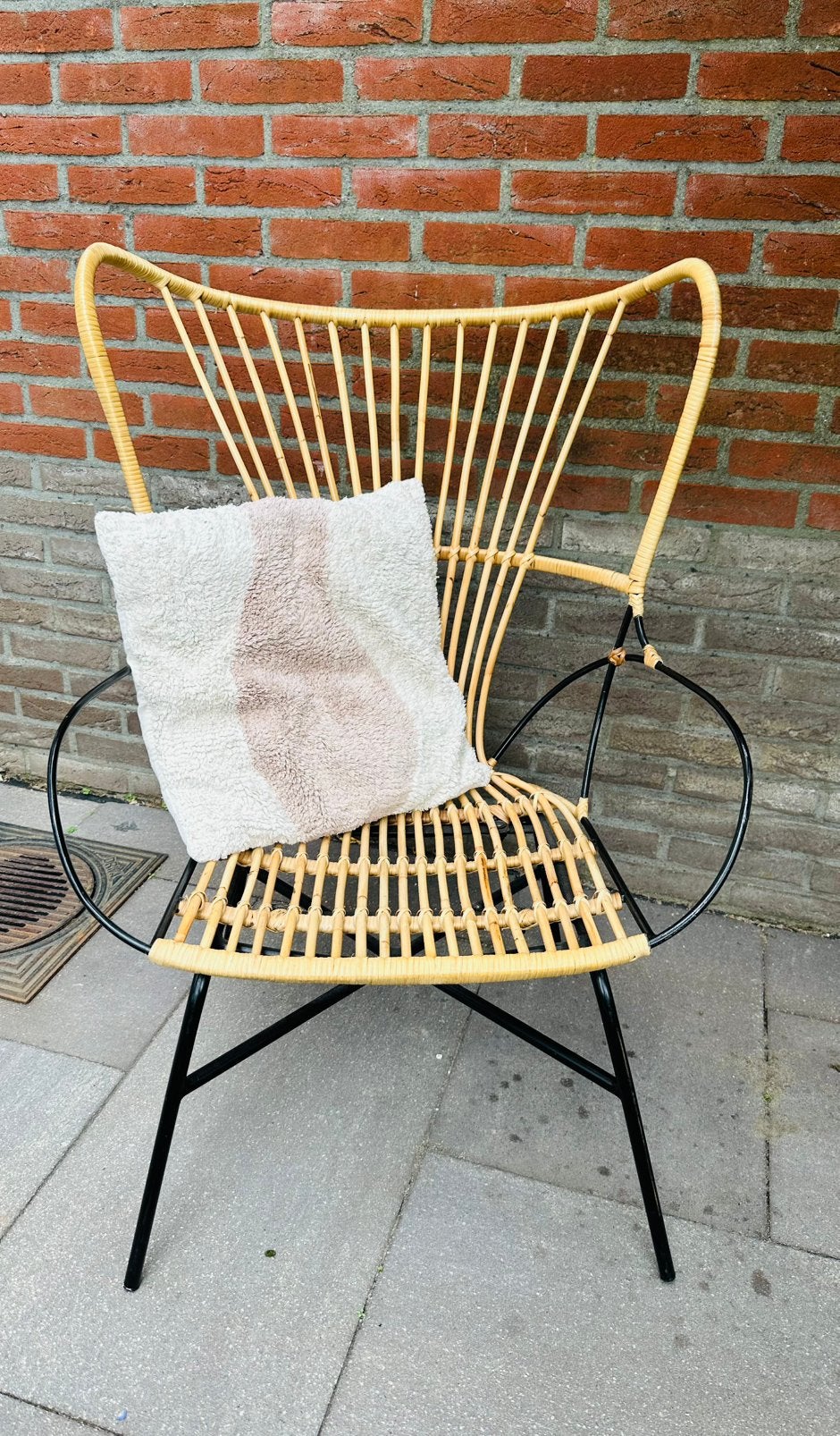 Boho stoel Senne staal met rotan, Ophalen, Overige kleuren, Boho, Zo goed als nieuw