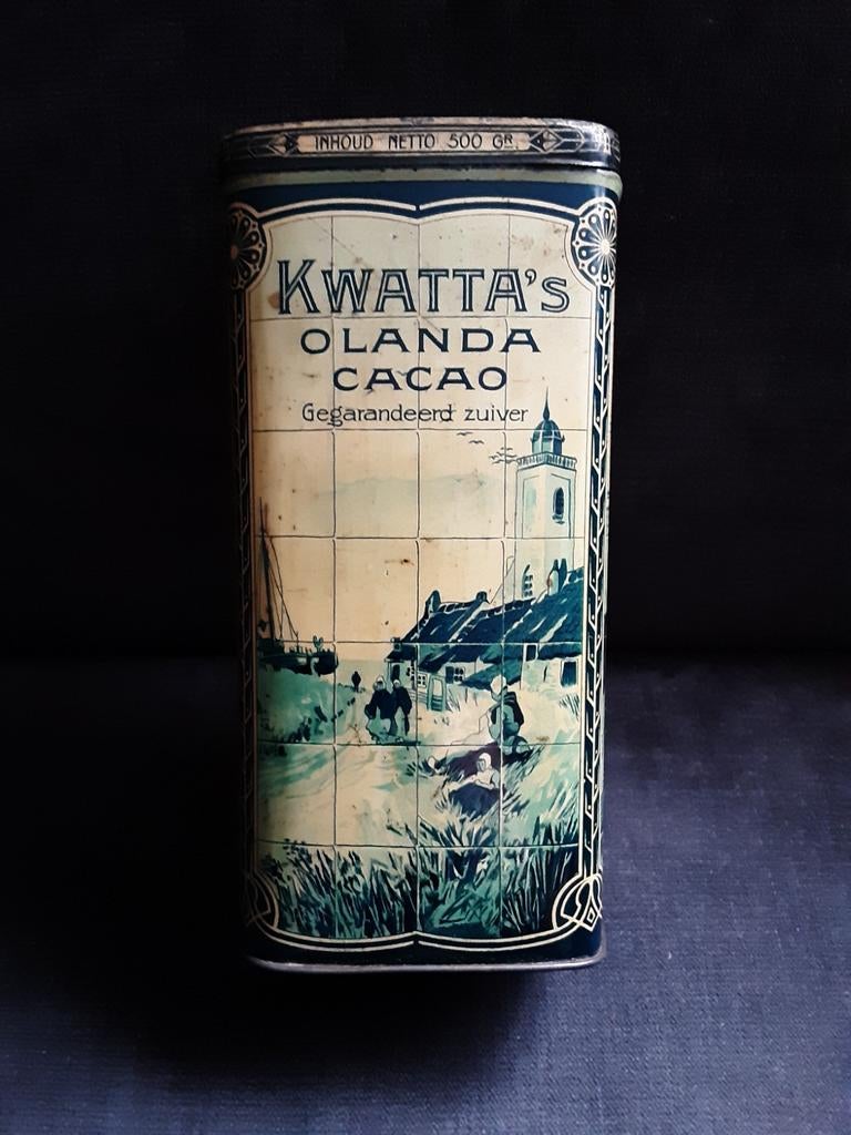 KWATTA CACAO , BREDA.  C.A. 1925., Verzamelen, Blikken, Ophalen of Verzenden, Gebruikt, Overige