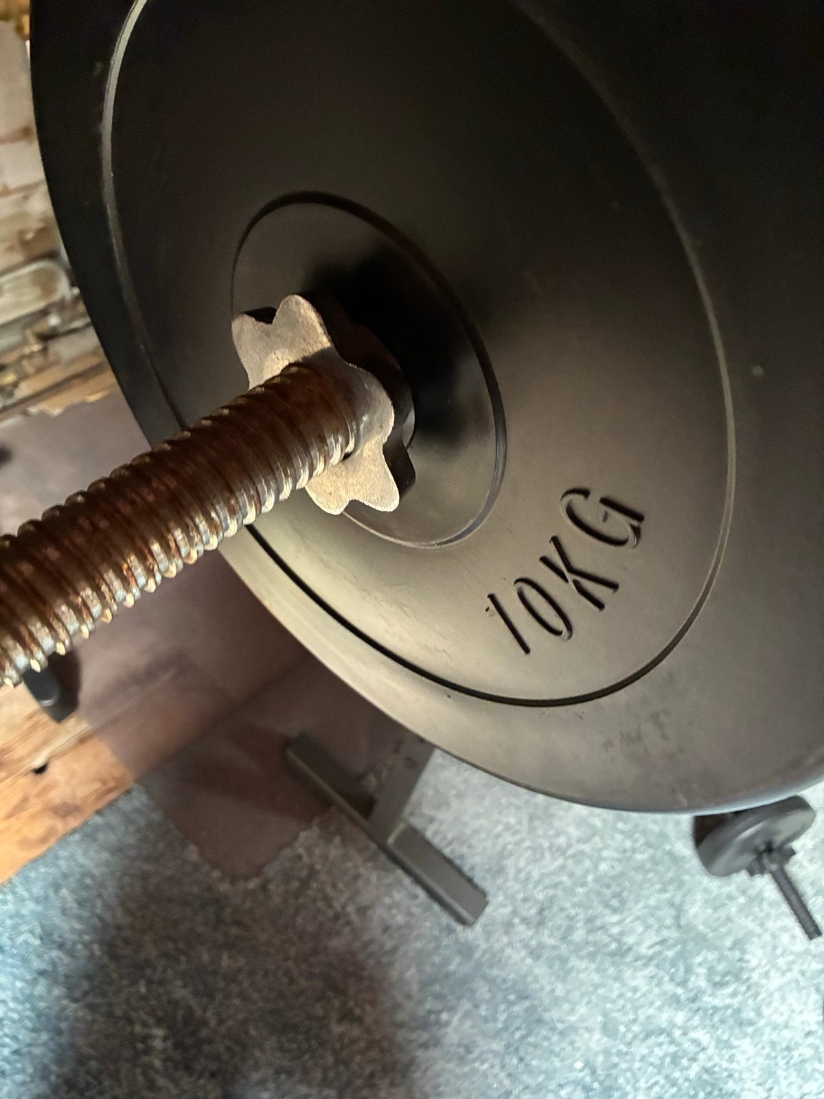 Weider 215 fitnessbank met halterset en gewichten, Sport en Fitness, Fitnessmaterialen, Ophalen, Gebruikt, Armen, Fitnessbank