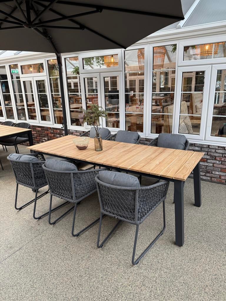 Yoi bara-Muro tuinset darkgrey tafel 236 6x stoelen, Zakelijke goederen, Horeca | Meubilair en Inrichting, Ophalen, Nieuw in verpakking