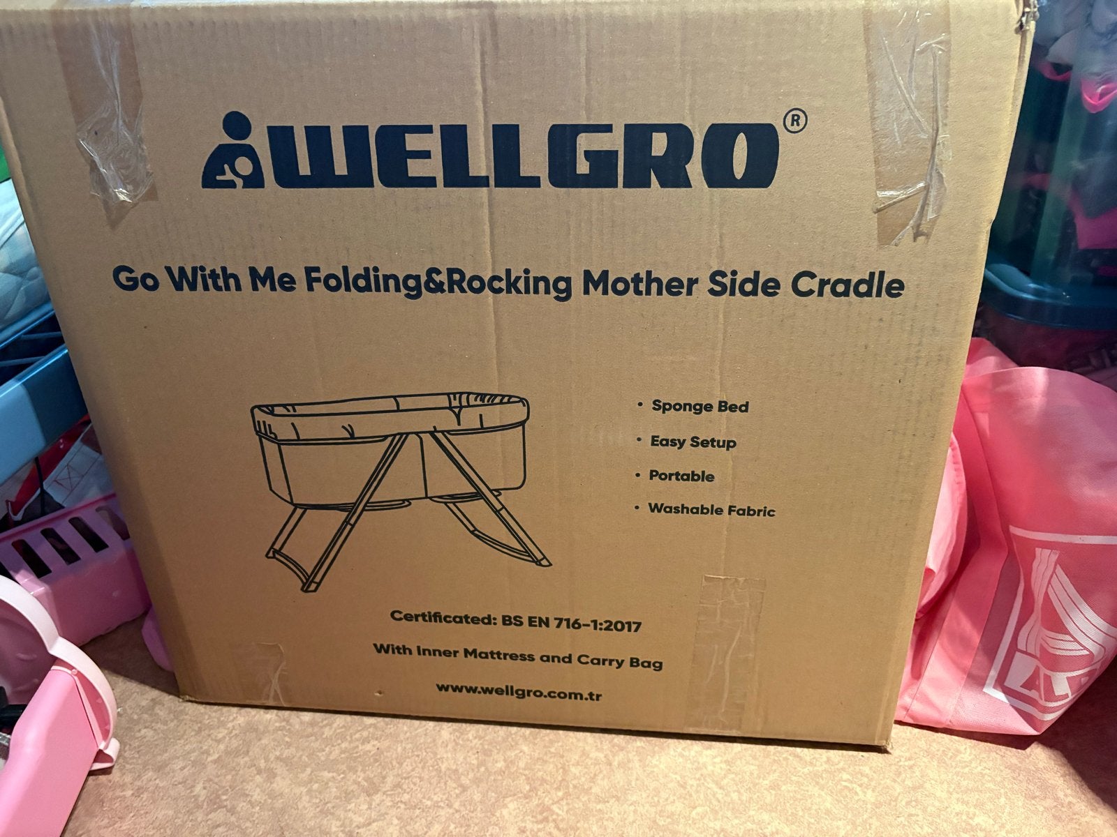 Wellgro Cosleeper - Nieuw, Lichtgrijs, 6,2kg, Ophalen, Nieuw, Wieg
