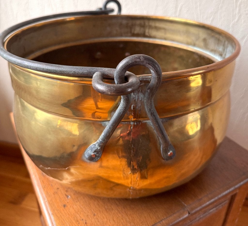Grote zware vintage koperen ketel, Antiek en Kunst, Antiek | Koper en Brons, Ophalen of Verzenden, Koper
