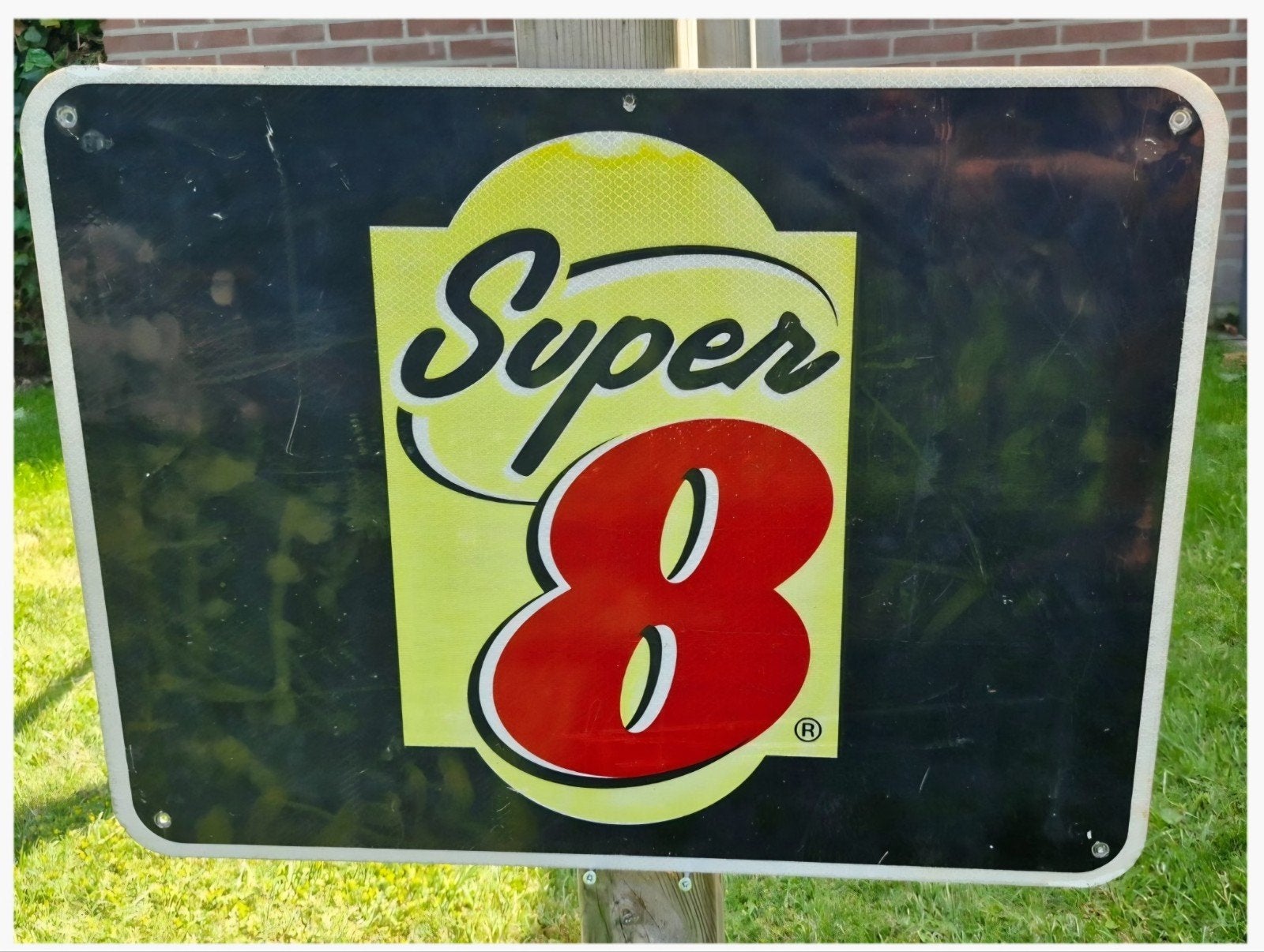 Road Sign USA Super 8 Exit sign Highway roadsign 61x46, Ophalen of Verzenden, Super 8, X, X