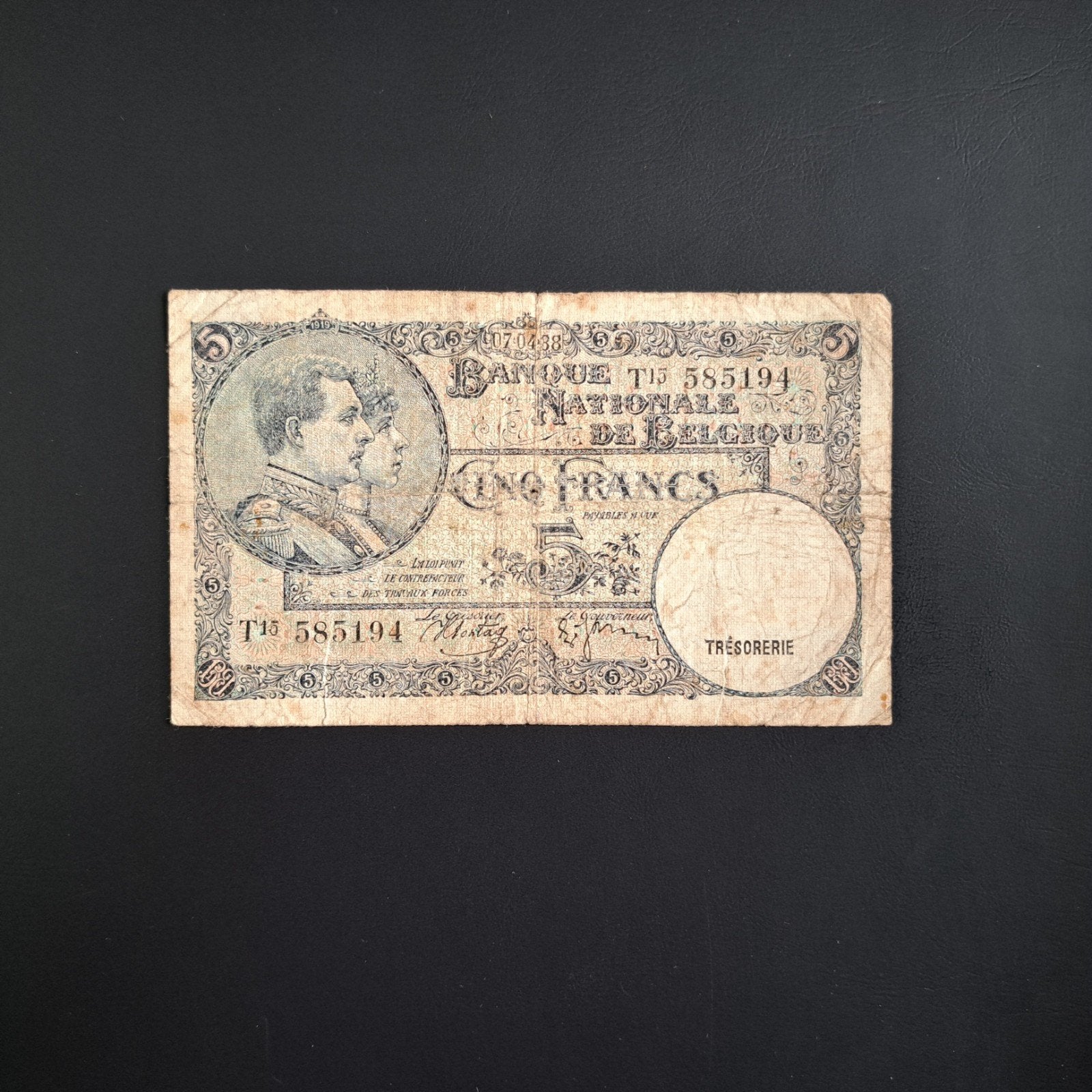 5 franc België #040, Verzenden, België, Los biljet