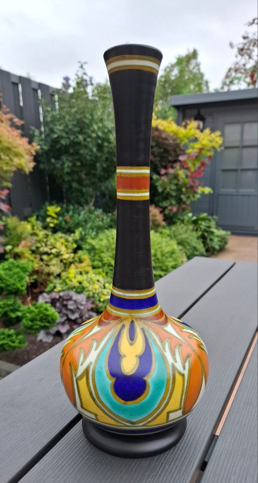 Zeldzaam mooie grote Gouda plateel vaas, Antiek en Kunst, Ophalen of Verzenden