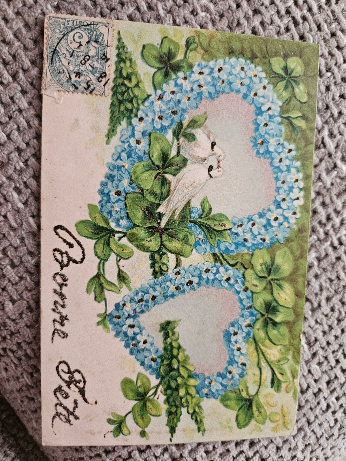 brocante - Geluksklaver & Duifjes glitters, Ophalen of Verzenden
