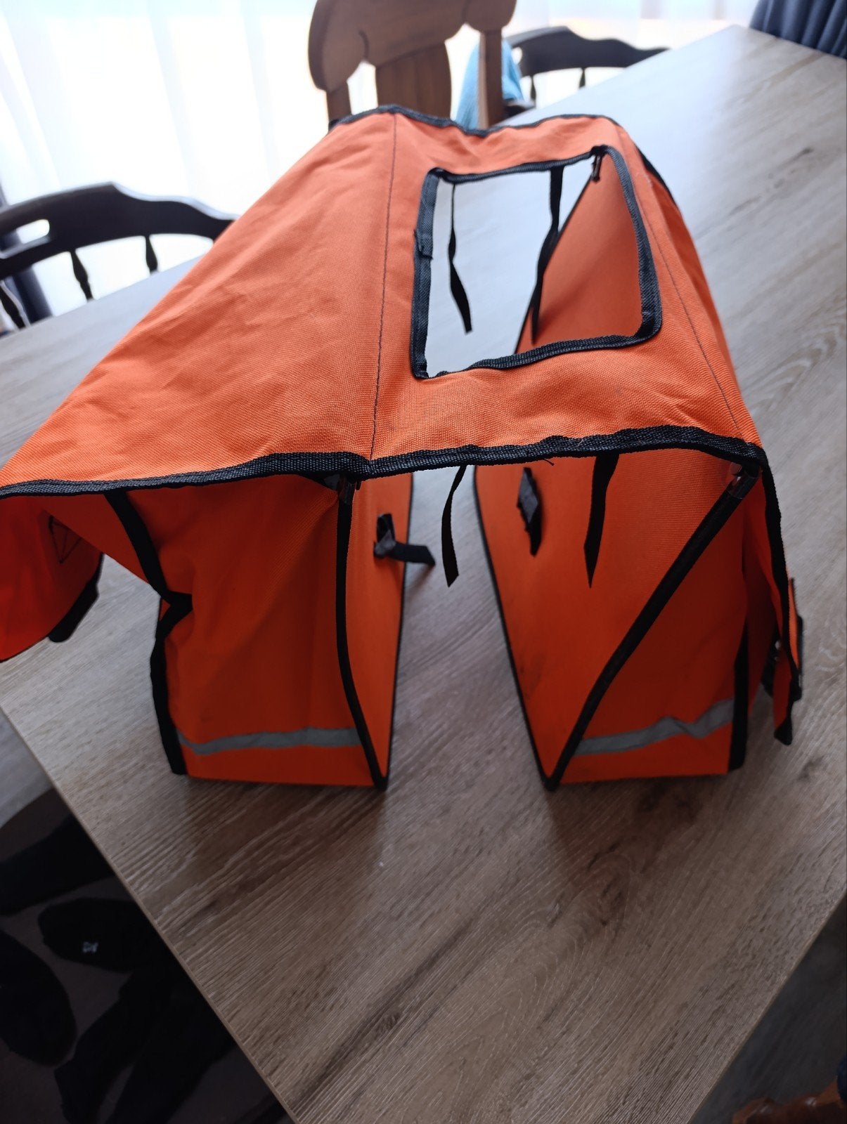 Oranje fietstassen - Dubbele fietstas, Fietsen en Brommers, Ophalen, Gebruikt