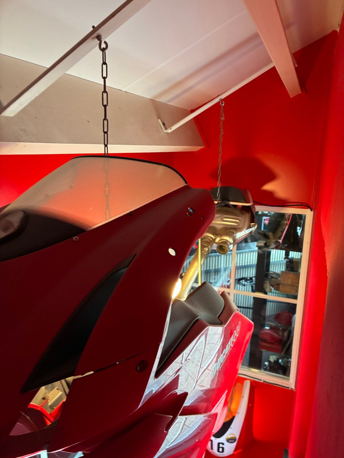Unieke Ducati 999 Kuip Lamp met Uitlaat - Design Verlichting, Overige merken, Gebruikt, Kunststof, Industrieel