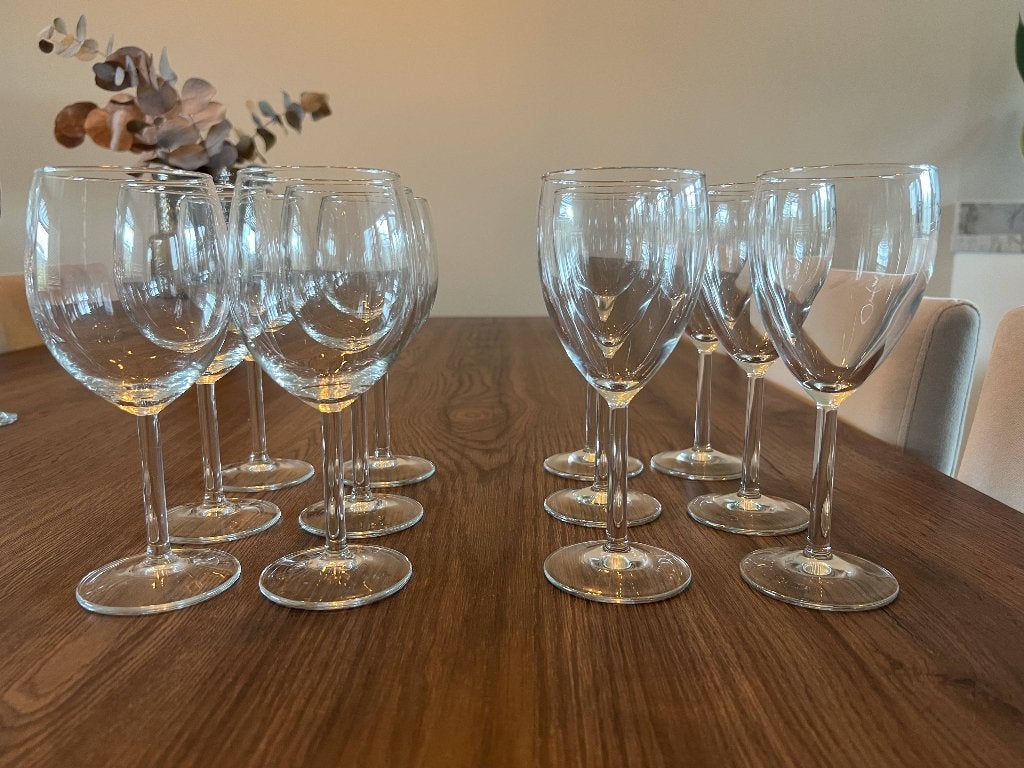 Wijnglazen Set – 6 Rode + 6 Witte Wijnglazen, Ophalen, Zo goed als nieuw, Borrel- of Shotglas