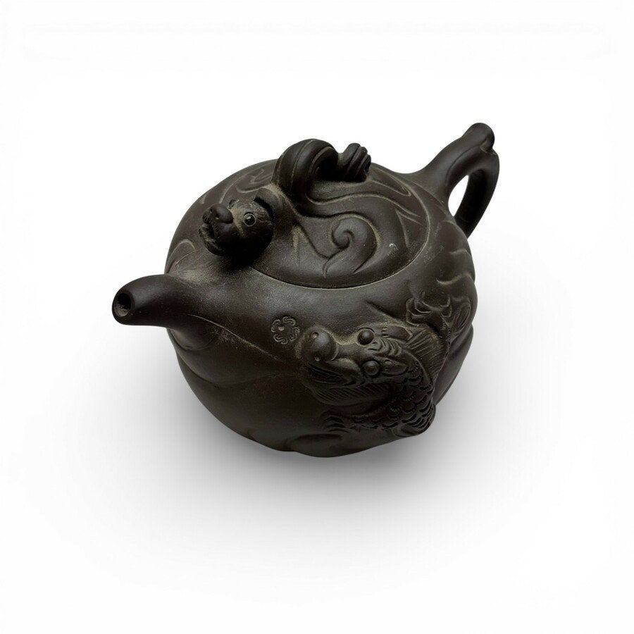 Yixing theepotje met drakendecor, 19e eeuw, Ophalen of Verzenden