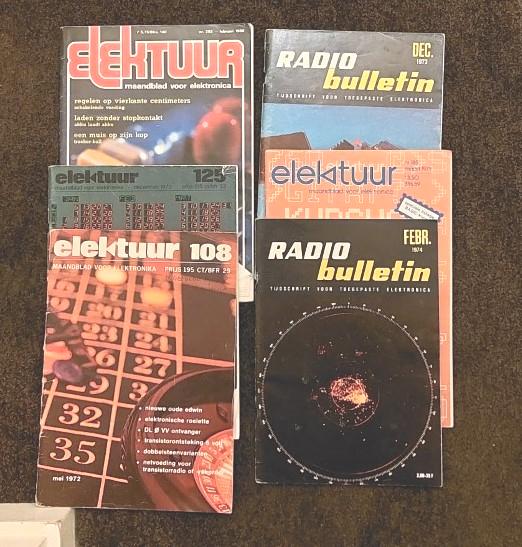 +/- 14 jaarg. Elektuur en +/- 5 jaarg. Radio Bulletin, Hobby en Vrije tijd, Elektronica-componenten, Ophalen, Gebruikt