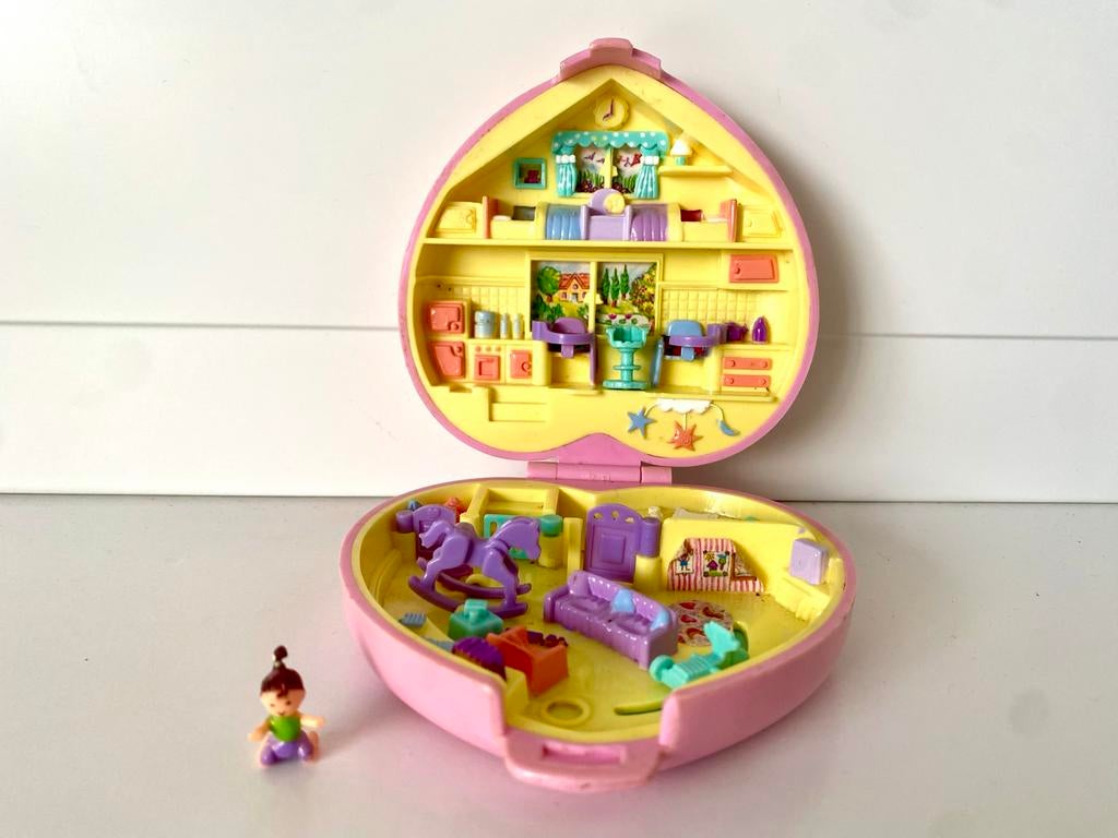 Vintage Polly Pocket Hartvormig Compact Speelset, Ophalen of Verzenden, Gebruikt, Overige typen