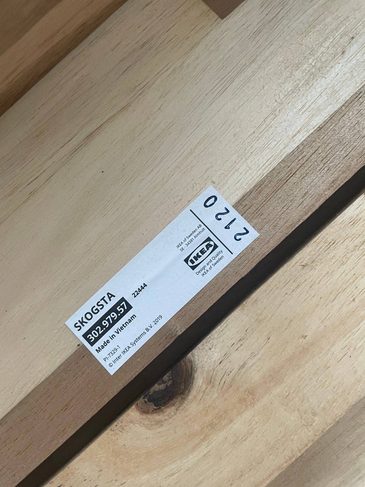 IKEA SKOGSTA Eettafel acaciahout 235x100 cm, Ophalen, Gebruikt, 100 tot 150 cm, 200 cm of meer