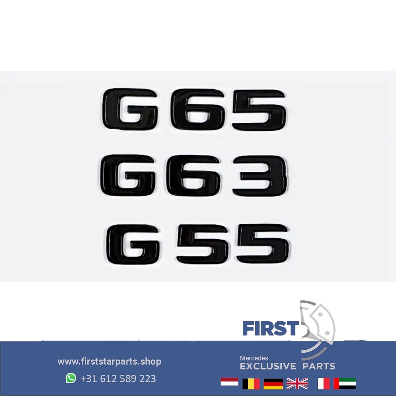 G63 G55 G65 LETTERS LOGO ZWART EMBLEEM Mercedes G63 Klasse 2, Gebruikt, -, Ophalen of Verzenden, Achter