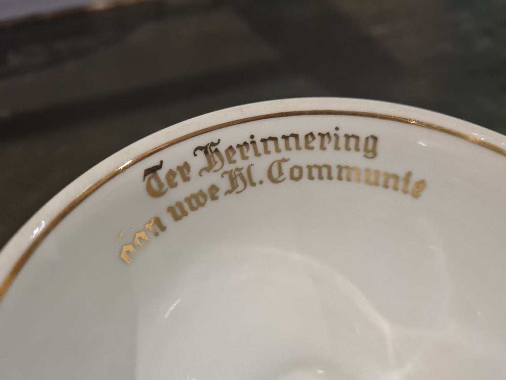Vintage petit dejeuner communie setje, Ophalen of Verzenden