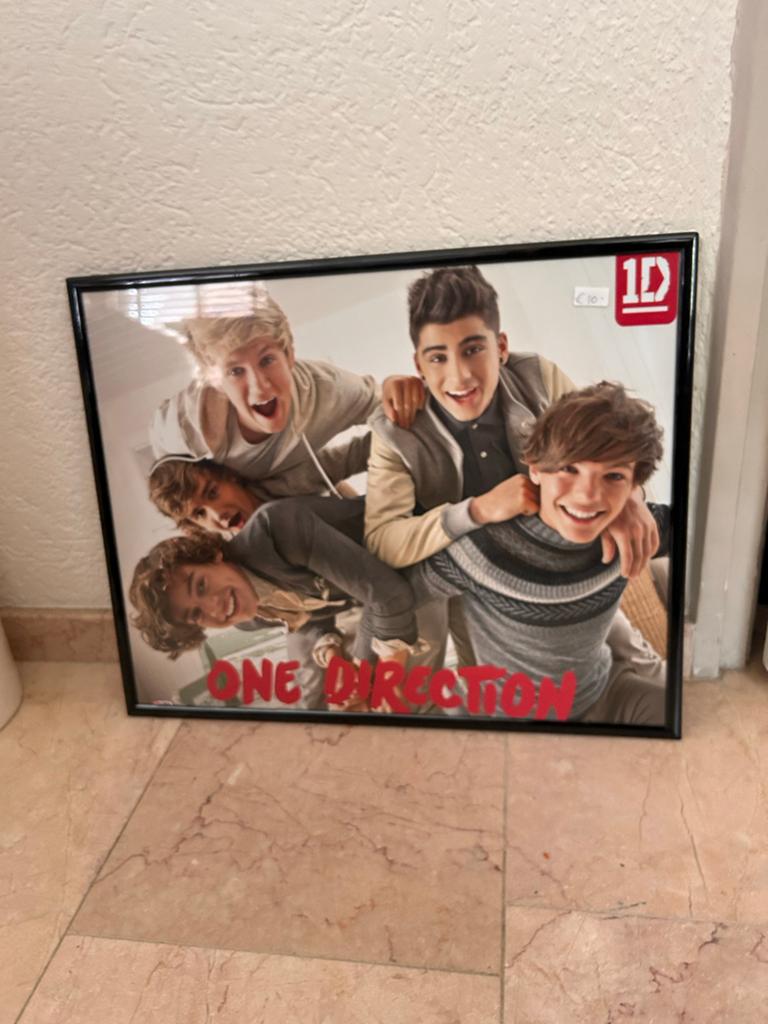 One Direction Poster met Lijst, Ophalen, Overige materialen, Gebruikt, 50 tot 75 cm