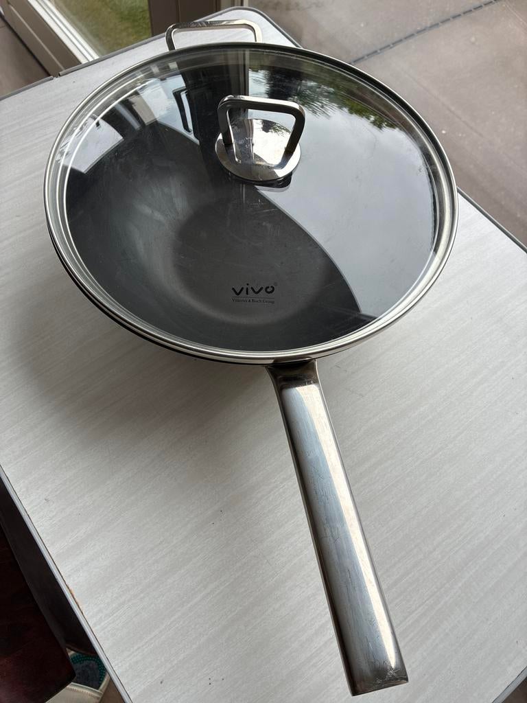 Vivo Wokpan met glazen deksel - Villeroy & Boch Group, Ophalen, Overige typen, Zo goed als nieuw, Zwart