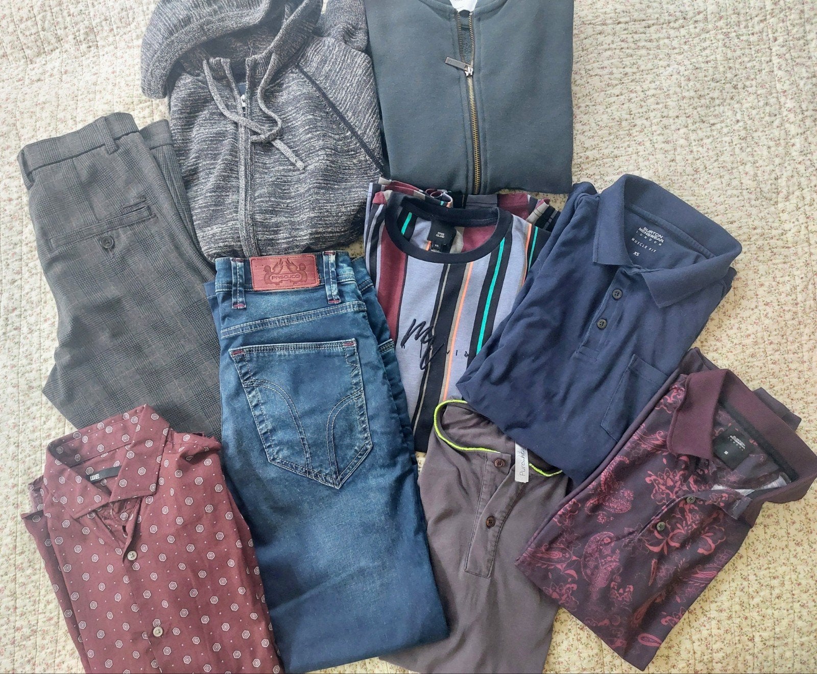 Mooi (merk)kledingpakket heren mt: W27/L30, XS/S, Ophalen of Verzenden, Zo goed als nieuw, Maat 46 (S) of kleiner