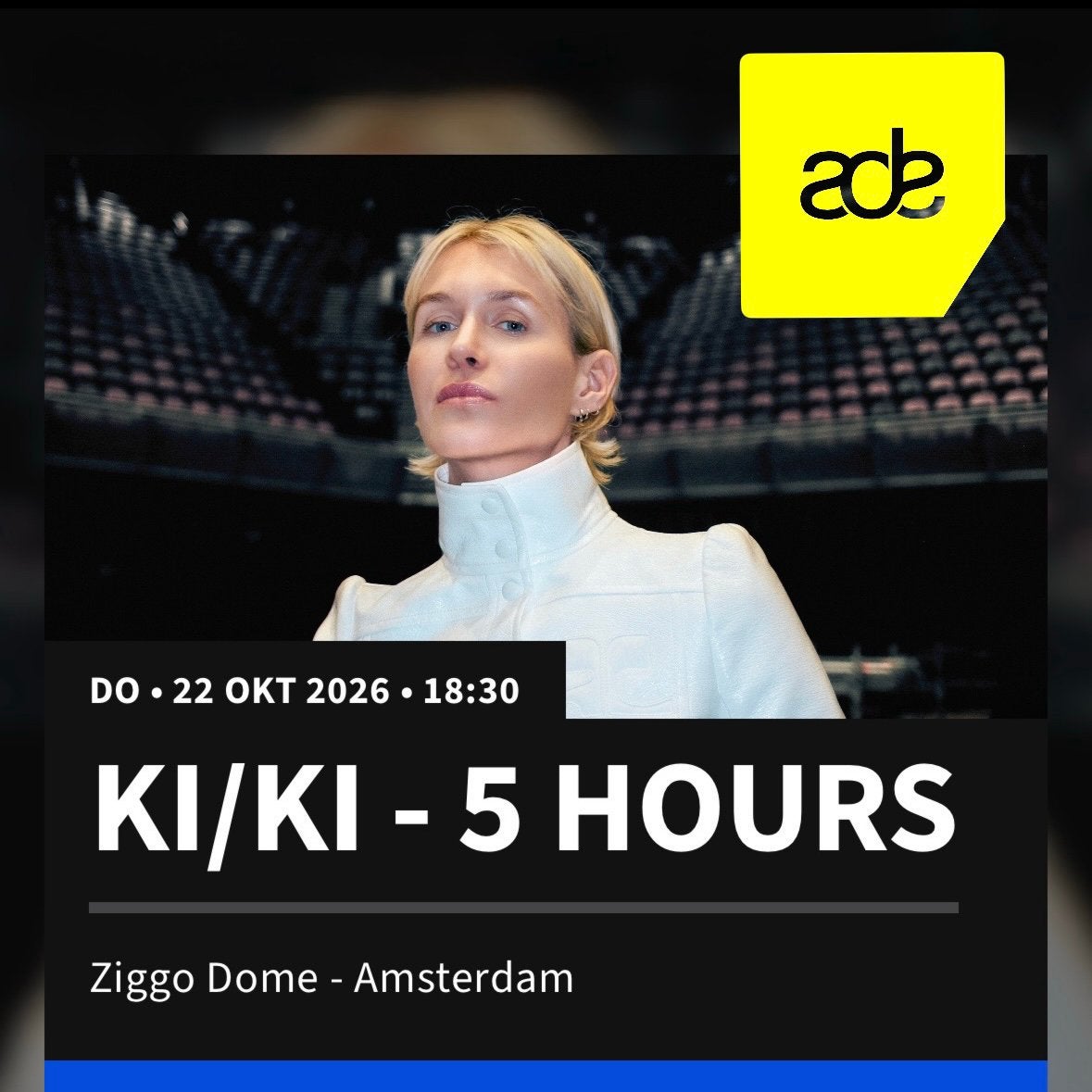 2x ticket (incl. 1e ring) KI/KI  ADE 22/10, Twee personen