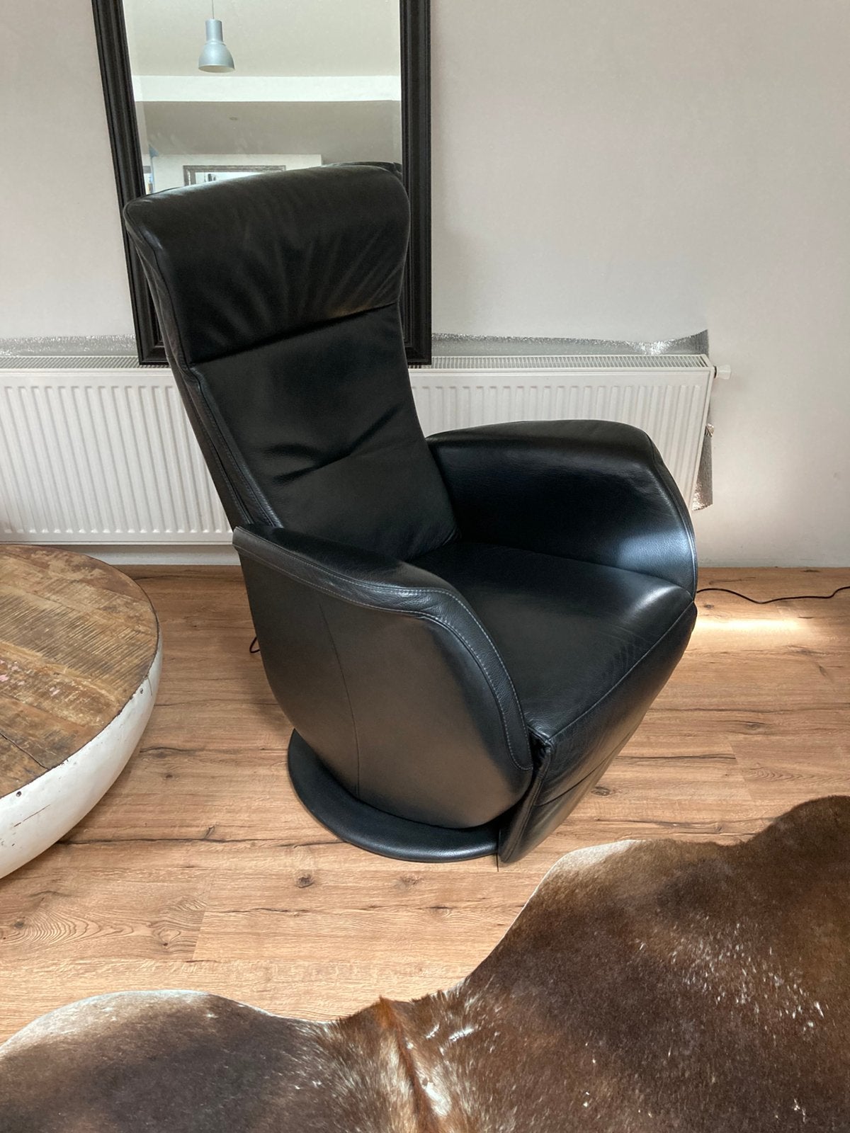 Relax fauteuil leer, Ophalen, Zo goed als nieuw, 50 tot 75 cm, Leer