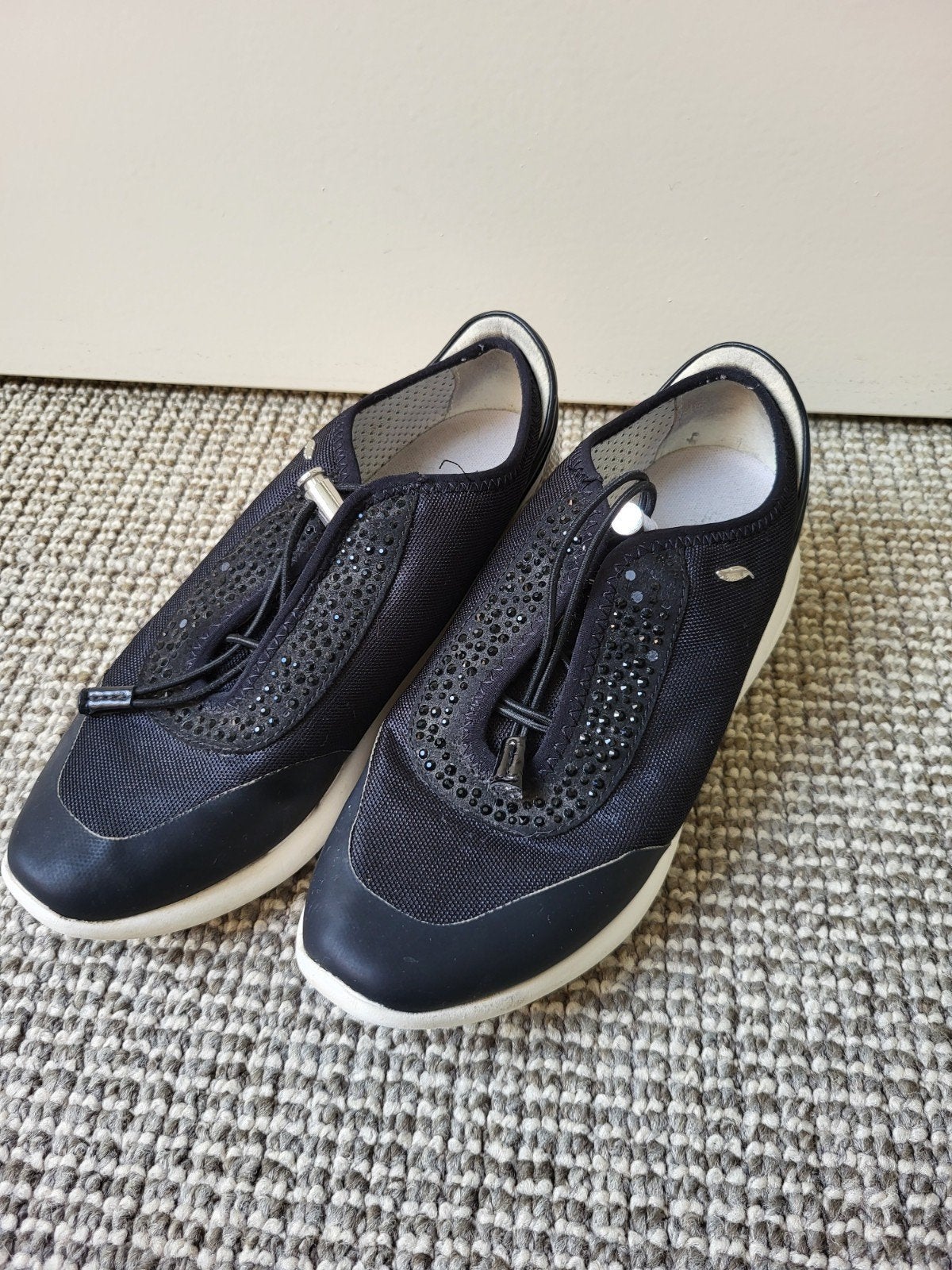 Geox Respira sneakers maat 37 zwart met steentjes, Geox, Zwart, Ophalen of Verzenden, Sneakers of Gympen