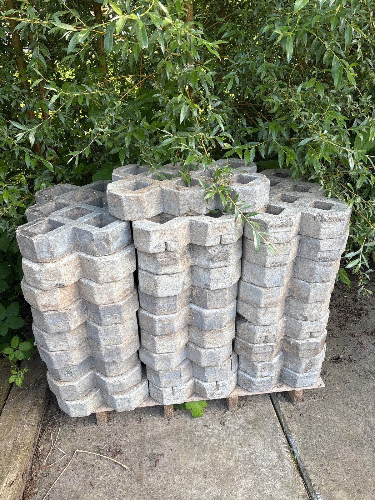 28 Grasbeton tegels, Ophalen, Gebruikt, 10 m² of meer, Beton
