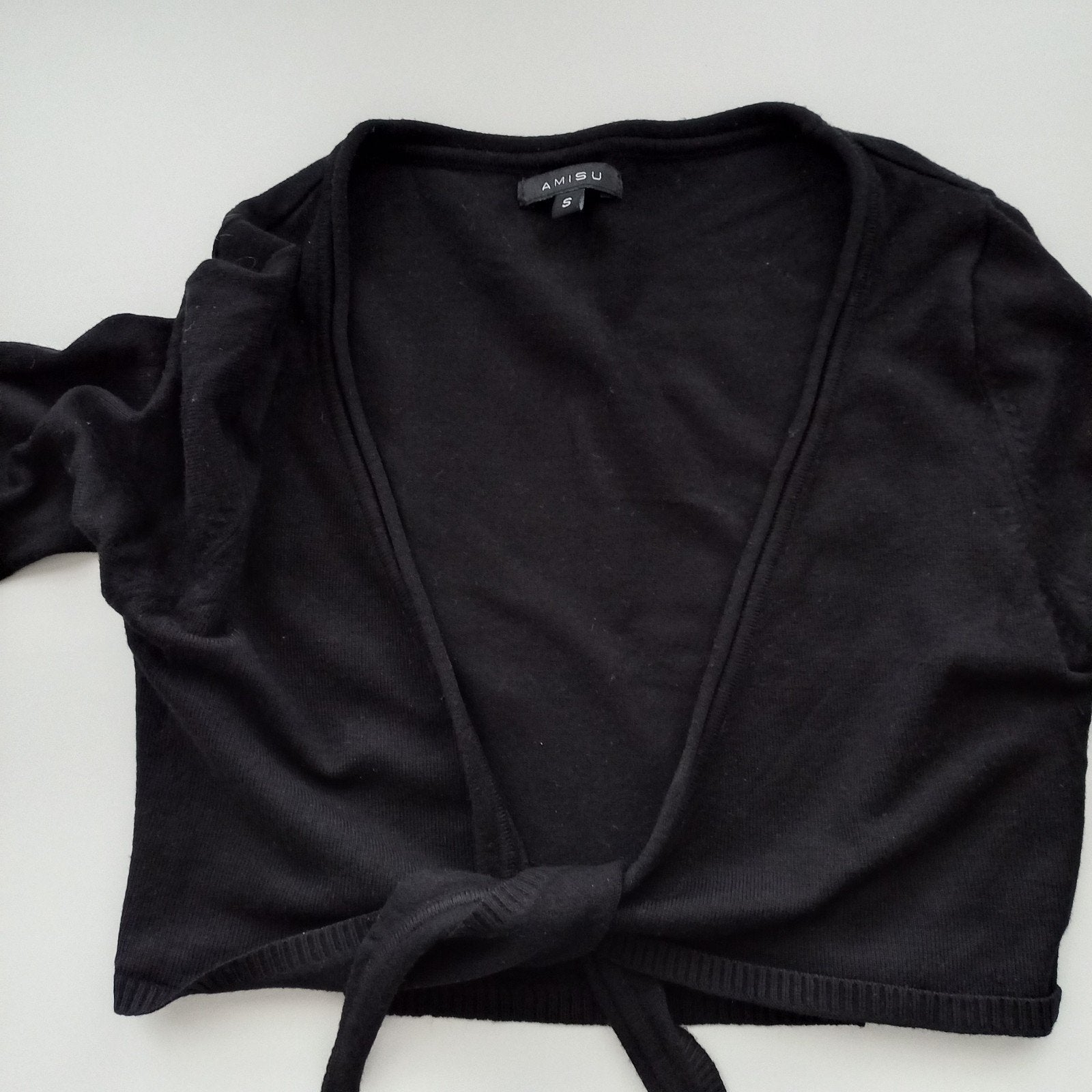 Zwart bolero vestje met strik sluiting maat S koopje nu, Zwart, Ophalen of Verzenden, Maat 36 (S), Gedragen